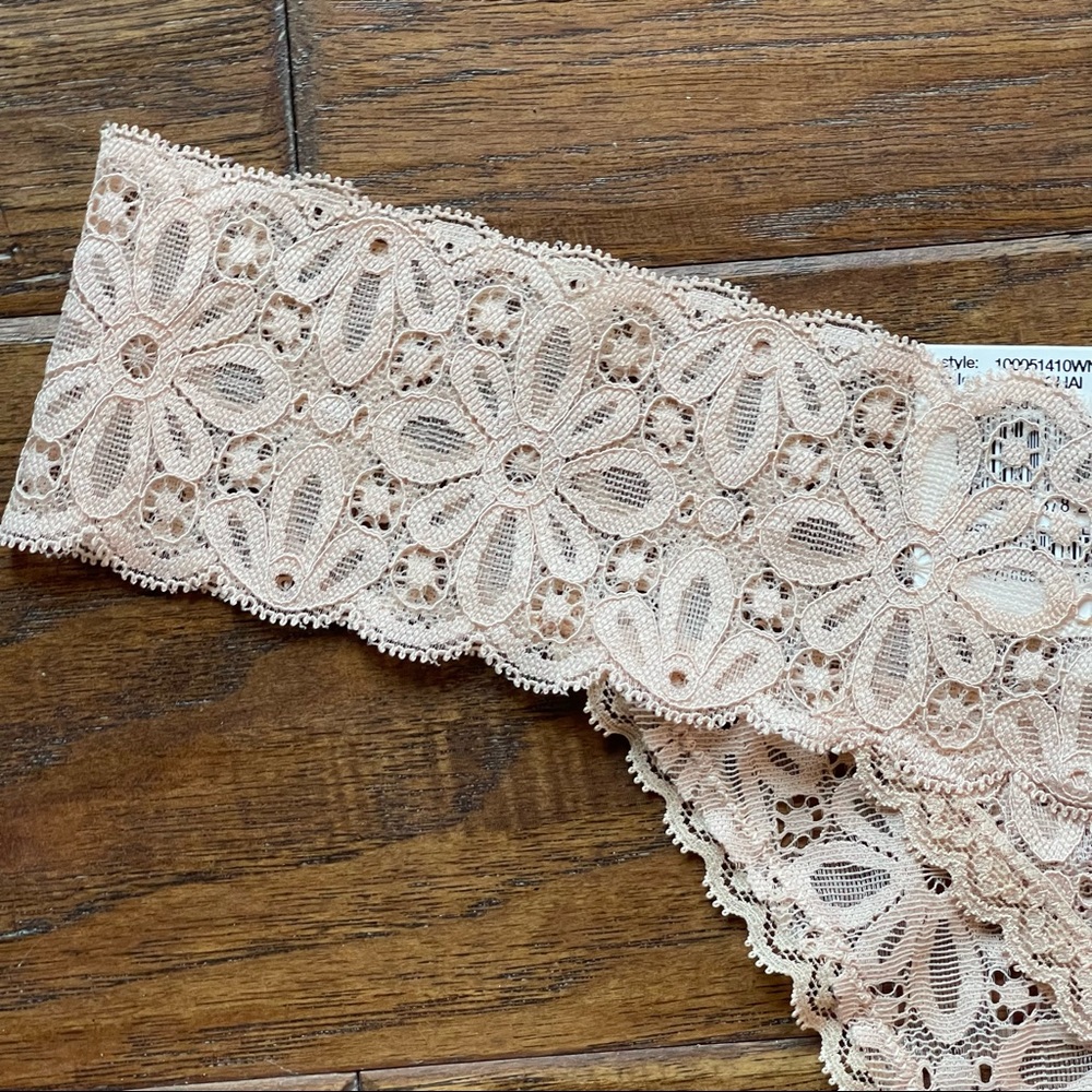 5/$25 NEW! Jenni Intimates cream lace thong panties PLUS SIZE OSFM (1X-3X) - Picture 10 of 13